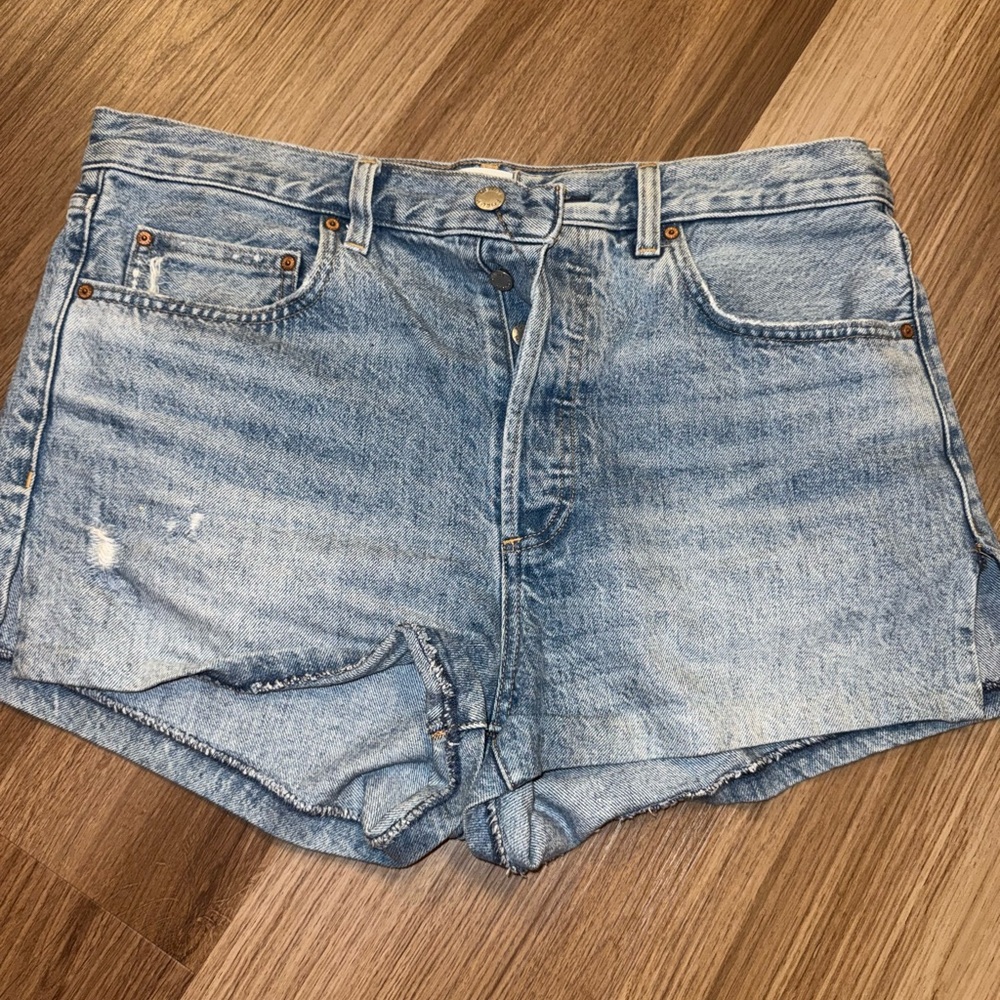 Classic Blue Denim Women's Shorts Aritzia